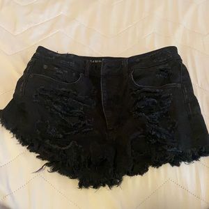 Black Jean Shorts